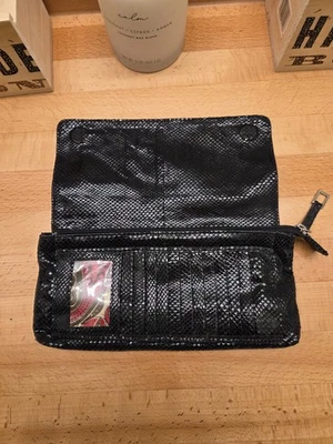 LATICO мягкий черный кожаный складной бумажник застежки магнитные закрыть винтажный - Изображение 1 из 4