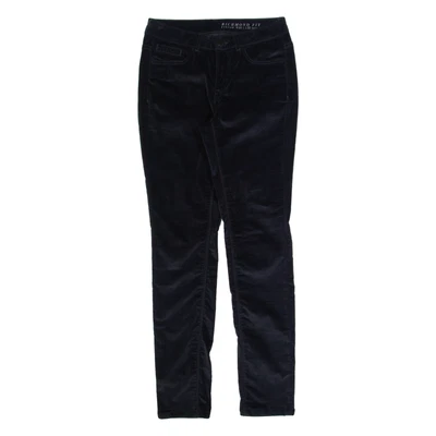 JIGSAW Richmond Fit Womens Velvet Trousers Black Slim Skinny W24 L28 - Image 1 of 4