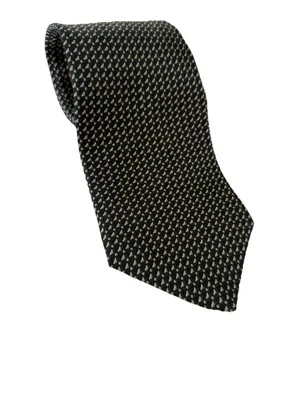 Corbata Van Heusen 100 % seda azul marino y dorado geométrica para hombre 57” de largo y 4” de ancho Foto 1 de 4