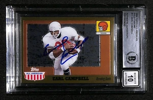 2005 Topps All American Gold Chrome /555 #11 Earl Campbell Autograph BAS 10 6871 - Picture 1 of 3