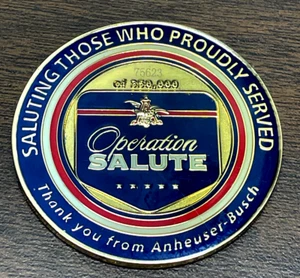 Operation Iraqi Freedom Challenge Coin Anheuser Busch Numbered Operation Salute - Picture 1 of 2