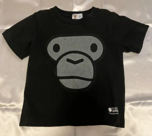 A Bathing Ape Bape kids Milo short sleeve T-shirt 120 approx. 6T Black Big face - Picture 1 of 20