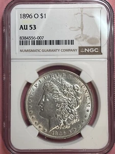 1896 0 Morgan Dollar exceptionally beautiful NGC 53 - Picture 1 of 7