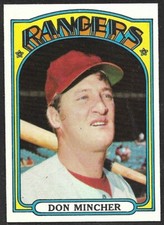 1972 TOPPS #242  Don Mincher  TEXAS RANGERS  NM-MINT  B