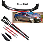 Glossy Black Strut Rod Front Bumper Lip Spoiler Splitter For Toyota Camry Se Xse