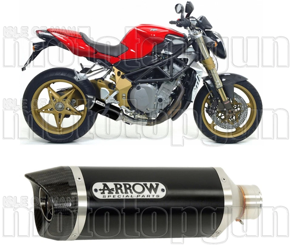 arrow tubo de escape race thunder aluminio negro c mv agusta brutale 750 2006 06 - Imagen 1 de 1