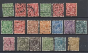 GB Stamps 1912 SG 341;346;350/1;357;362;368;372;375;378;385;387;392;393a;394;396 - Picture 1 of 2