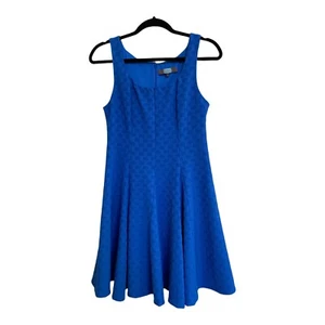 ANTHROPOLOGIE EVA FRANCO PASSFORM N FLARE Kleid Gr. 4 A-Linie blau ärmelloser Skater - Bild 1 von 5