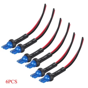 6x Wire Pigtail 168 194 T10 Male Connector Harness Light Bulb Wiring Cable Plug - Picture 1 of 9