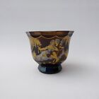 Wohl Haida Steinsch&#246;nau Glasvase Vase aufw&#228;ndig bemalt W. Berndt H. 10,4cm