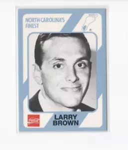 LARRY BROWN 1989 COCA-COLA COLLEGIATE COLLECTION UNC TAR HEELS CARD-SHIPS FREE - Picture 1 of 24