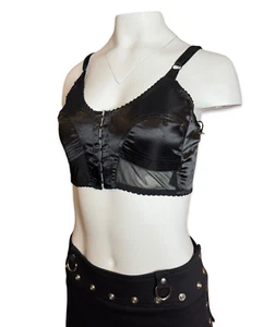 Sujetador Top Viuda Gótico Punk Rock Gótico Bruja Vampiro Sexy Satén Boostier - Imagen 1 de 6