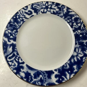 RALPH LAUREN ROUND HILL BREAD OR DESSERT PLATE BLUE ON BRIGHT WHITE PORTUGAL 7" - Picture 1 of 5