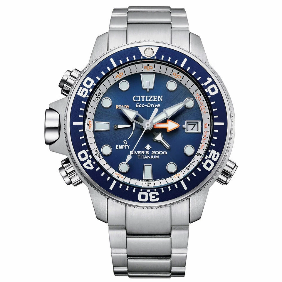 Citizen Promaster Aqualand 45.5mm Silver Titanium Case, Silver Titanium Bracelet, Men's Wristwatch (BN2041-81L)