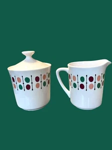 Vtg MCM Ironstone Style House Jubilee Creamer & Sugar Bowl Set Rare READ Japan - Picture 1 of 8