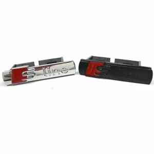 NEW 1X Metal Matte Black/chrome SLINE Grill Badge Front Emblem For all cars - Foto 1 di 7