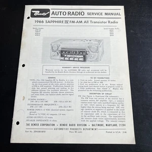 1966 Bendix Sapphire IV FM-AM All Transistor Radio Service Manual - Picture 1 of 2