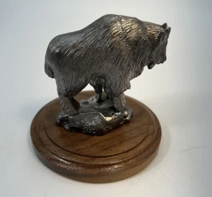 2008 MICHAEL RICKER Rocky Mountain Buffalo Figurine #876 On Stand 3in x 4in - Picture 1 of 8