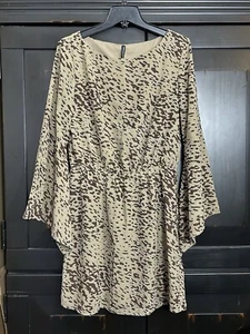 W118 By Walter Baker Women’s Medium Taupe & Brown Pattern Blouson Dress (A) - Picture 1 of 8