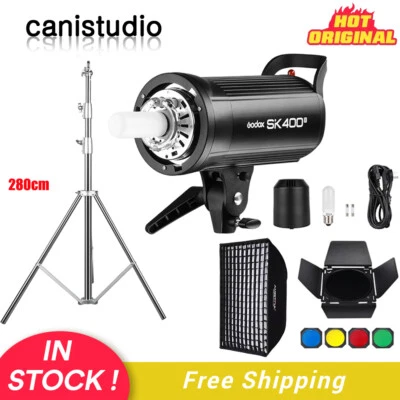 US Godox SK400II 400W Wireless 2.4G X System Studio Flash Strobe Light Head 110V - Image 1 of 4