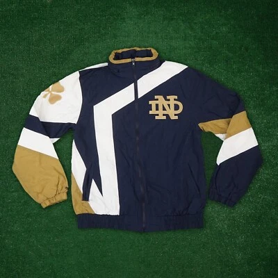 Chaqueta Notre Dame Fighting Irish NCAA Mitchell&Ness azul marino para hombre con logotipo de equipo Foto 1 de 4