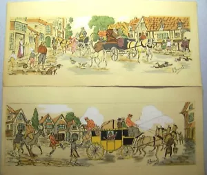 Paar A. Brunet handkolorierte antike Kunstdrucke - Bild 1 von 5