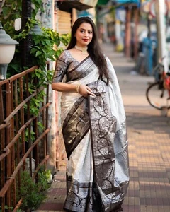 Blusa de fiesta sari de diseñador para boda paquistaní étnica india de Bollywood - Imagen 1 de 6