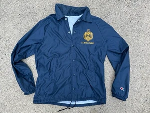 Vintage Naval Academy Jacket Champion Men’s 80s Windbreaker Snap Button Blue - Picture 1 of 10