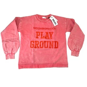 Molo Martina Sweatshirt NEW Girl Youth Sz 15 16 US Garment Dye Sporty Coral Pink - Picture 1 of 9