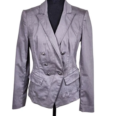 WHITE HOUSE BLACK MARKET Women's Gray Double Breasted Casual Trophy Jacket Sz 10 - Image 1 of 4