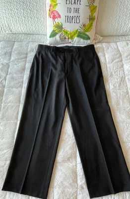 GH Bass & Co Mens 38x29 Classic Fit Dark Black Flat Front Dress Pants NWT - Image 1 of 4