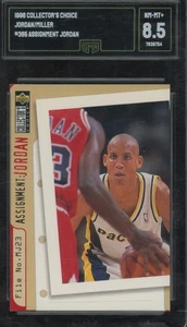 1996 Upper Deck Collector's Choice Michael Jordan Reggie Miller #385 GMA 8.5 - Picture 1 of 2