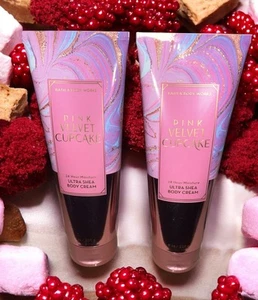 2x CUPCAKE DE TERCIOPELO ROSA 24 horas hidratación ultra karité crema corporal baño y cuerpo funciona conjunto - Imagen 1 de 5