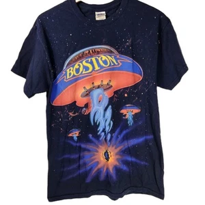 Camiseta Gildan Boston World Tour 2014 Para Hombre Doble Cara Manga Corta Azul Talla M - Imagen 1 de 8