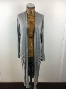 NEXT CARDIGAN Long Length Pockets Grey Marl UK 8 Casual Long Sleeve KNIT - Picture 1 of 12