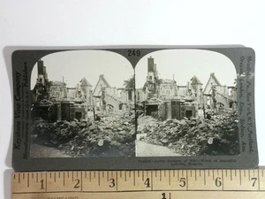Keystone Stereoview 249 Wreck of Beautiful Louvain Belgium WWI Ruins - Picture 1 of 2