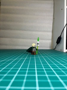 LEGO Forest Elf Minifigure – Green Cape, Silver Chainmail, Magic Staff with Sku - Picture 1 of 2