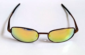 Gafas de sol deportivas de diseñador rectangulares de metal de colección de los años 90 nuevas con etiquetas (marrón S.) - Imagen 1 de 5