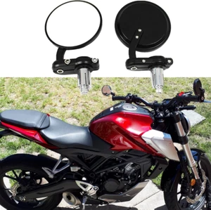 For Honda CB300 CB500F CBR250R CBR1000RR 7/8" Motorcycle Bar End Side Mirrors - Picture 1 of 12