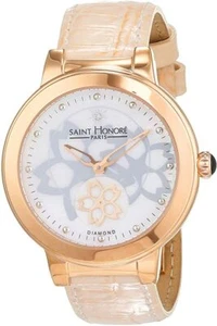 Saint Honoré Damas 35mm Oro Rosa Cuarzo Reloj Correa Cuero 7620228FYID - Imagen 1 de 3