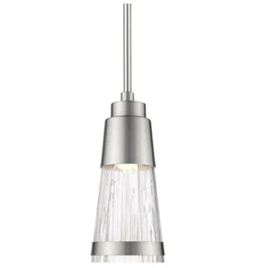 Z-Lite 923MP-CH-LED Ethos 1 Light Mini Pendant in Chrome with Chisel Glass - Picture 1 of 3