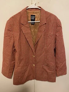 vtg Gap Mens Size Large Blend Blazer red Plaid Sport Coat Classic - Picture 1 of 9