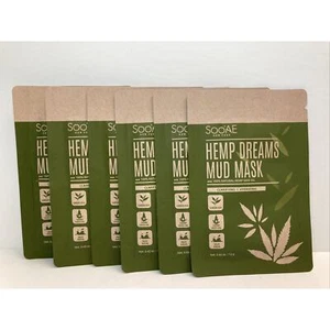 SOO'AE HEMP DREAMS Mud Mask Clarifying Hydrating Sheet Facial Mask Lot of 6 - Picture 1 of 3