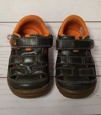 EUC Stride Rite Foster Brown Orange Baby Toddler Boy Leather Sandals 5M - Изображение 1 из 4