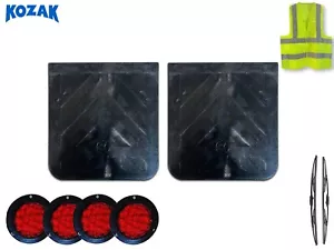 KOZAK Black Rubber Mud Flaps Pair + Accessories - Picture 1 of 4