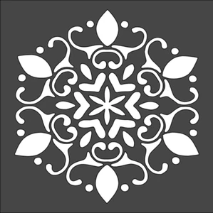 1- 5.5x5.5 inch Custom Cut Stencil, (PI-26) Mandala - Picture 1 of 1
