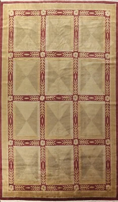 Vegetable Dye Geometric Nepalese Oriental Hand-knotted Over Size Area Rug 12x18 - Image 1 of 4