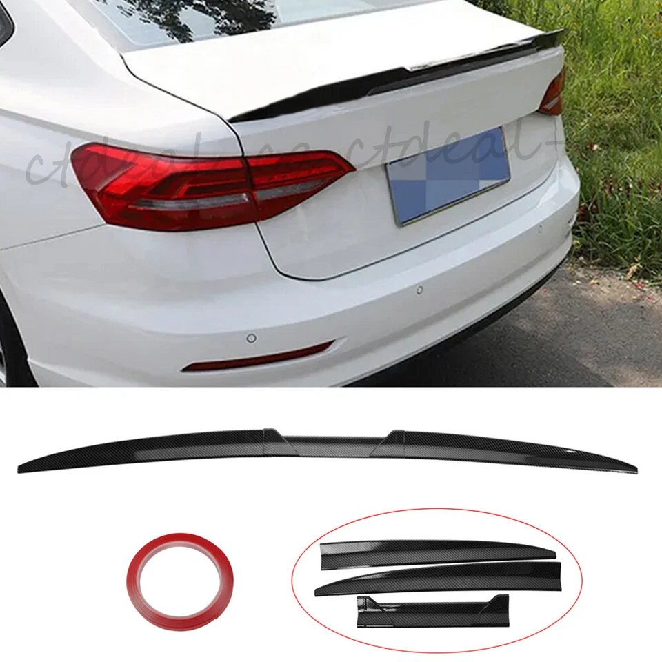 Carbon Fiber Look Rear Trunk Spoiler Roof Lip Wing For VW Jetta Golf MK5 MK6 MK7 - Image 1 of 4