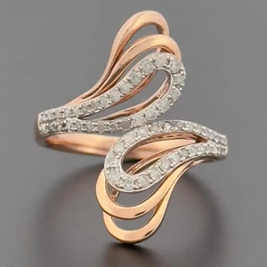 9ct Rose Gold 0.30ct Diamond Cluster Ring Size K Hallmarked - Picture 1 of 10
