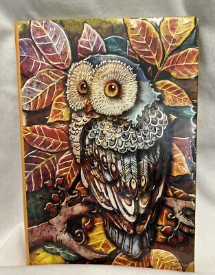 Owl Journal “RED/YELLOW” 1pc Embossed Hard Cover Diary Journal Notebook - Image 1 of 4